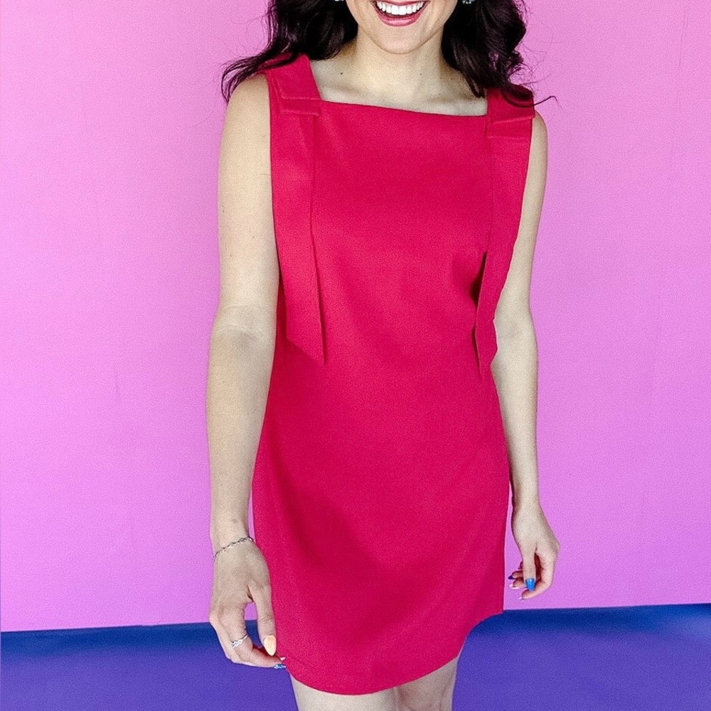 entro Hot Pink Square-Neck Mini Shift Dress SZ SM Brand New Spring/Summer Dress